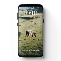 Smartphone screen with farm wallpaper