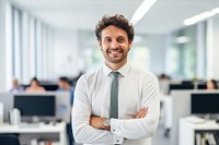 Office worker smiling adult shirt male