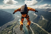 Recreation skydiving adventure mountain. AI generated Image by rawpixel.