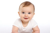 Baby crawling portrait photo. 