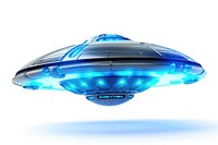 UFO ship vehicle blue white background. AI generated Image by rawpixel.