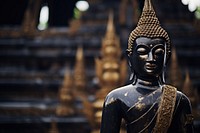 Temple statue buddha representation. AI generated Image by rawpixel.