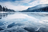 Frozen lakes landscape mountain outdoors. 