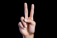 Hand peace sign finger gesturing showing. AI generated Image by rawpixel.
