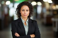 Hispanic business woman arms crossed portrait adult photo. AI generated Image by rawpixel.