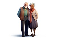 Interracial old couple adult white background togetherness. AI generated Image by rawpixel.