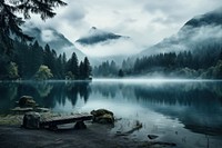 Lake landscape outdoors nature. AI generated Image by rawpixel.