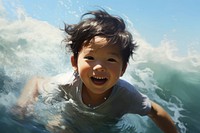 Swimming sports baby sea. AI generated Image by rawpixel.