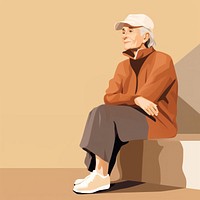 Gray old woman footwear portrait sitting. AI generated Image by rawpixel.
