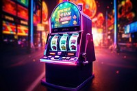 Nightlife gambling machine casino. AI generated Image by rawpixel.