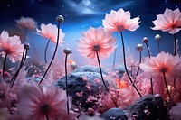 Flower landscape outdoors blossom. AI generated Image by rawpixel.