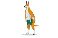 Standing kangaroo animal mammal. AI generated Image by rawpixel.