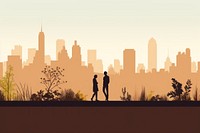 Architecture silhouette landscape cityscape. AI generated Image by rawpixel.