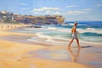 Beach outdoors painting swimwear. AI generated Image by rawpixel.