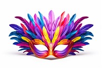 Mardi gras feather mask carnival white background lightweight. AI generated Image by rawpixel.