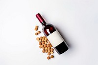Wine bottle wine drink white background. AI generated Image by rawpixel.