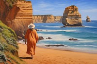 Ocean landscape outdoors painting. AI generated Image by rawpixel.