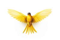 Yellow bird animal canary white background. AI generated Image by rawpixel.
