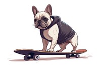 Animal skateboard bulldog animal. AI generated Image by rawpixel.