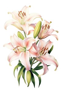 Flower lily drawing plant. AI generated Image by rawpixel.