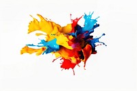 Color splash white background splattered creativity. 