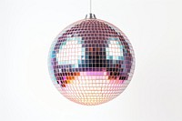 Disco ball sphere white background illuminated. AI generated Image by rawpixel.