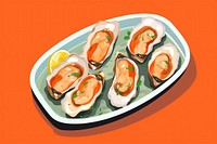 Steamed oysters seafood plate meal. AI generated Image by rawpixel.