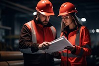 Working hardhat helmet togetherness. 