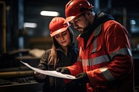 Working factory hardhat helmet. 