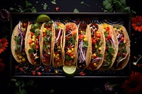 Tacos food vegetable freshness. 