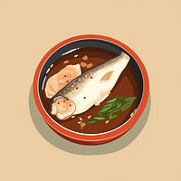 Fish food bowl meat. AI generated Image by rawpixel.