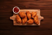 Wings Fried chicken ketchup table. AI generated Image by rawpixel.