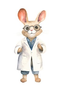 Rabbit doctor animal mammal white background. 