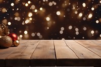 Fuzzy Christmas background Wooden table christmas. AI generated Image by rawpixel.