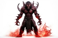 Demon character white background bodybuilder electronics. 