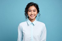 Asian woman shirt smile adult. 