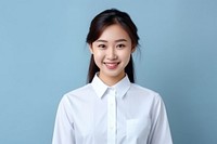 Asian woman shirt smile adult. 