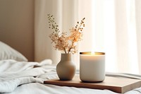 Vase windowsill candle pillow. 