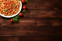 Pasta tomato sauce Penne wood. AI generated Image by rawpixel.