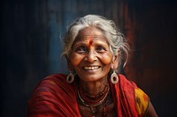 Old indian woman necklace jewelry smiling. AI generated Image by rawpixel.