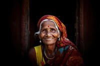 Old indian woman smiling adult happy. AI generated Image by rawpixel.