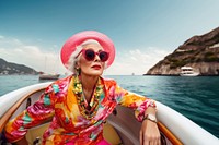 Old woman sunglasses portrait vacation. AI generated Image by rawpixel.