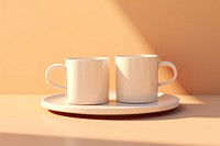2 mug stacked saucer ceramic coffee. AI generated Image by rawpixel.