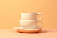 2 mug stacked saucer ceramic coffee. AI generated Image by rawpixel.