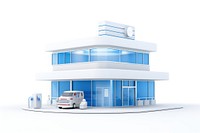 Clinic architecture building vehicle. AI generated Image by rawpixel.