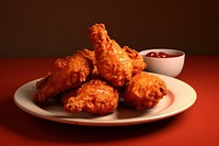 Spicy sauce drumsticks Fried chicken Crispy. AI generated Image by rawpixel.