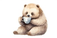 Bear drink coffee mammal animal cute. AI generated Image by rawpixel.