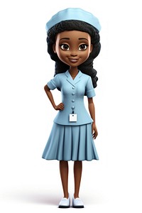 Nurse cartoon doll white background. AI generated Image by rawpixel.