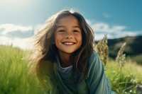 Nature elementary school girl smiling. AI generated Image by rawpixel.