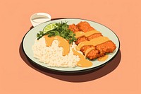 Curry plate food dish. AI generated Image by rawpixel.